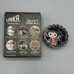 Laika Chibi Characters Blind Enamel Pin Hot Topic Exclusive CORALINE & CAT New
